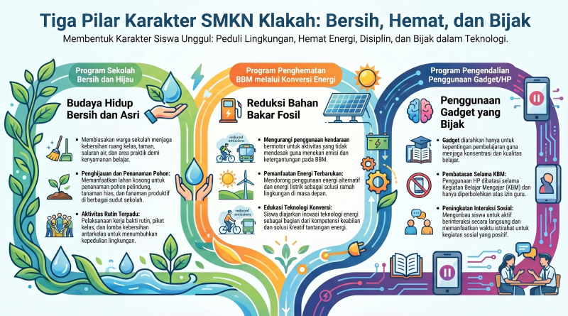 SMKN Klakah Dukung Program Cabang Dinas Pendidikan: Wujudkan Sekolah Bersih, Hemat Energi, dan Tertib Digital