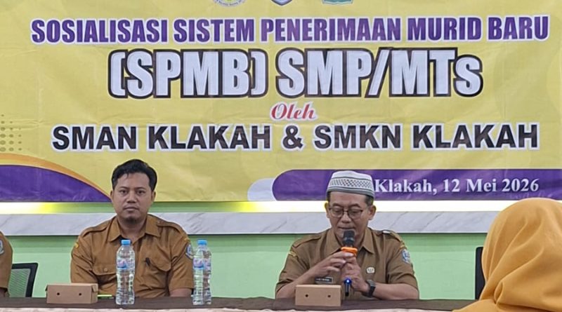 Sosialisasi Sistem Penerimaan Murid Baru (SPMB) Tahun 2026 di Aula SMKN Klakah